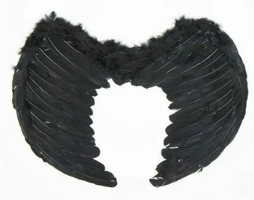 Black Wing Крылья ангела для детей, взрослых, Halo, повязка на голову, сказочные костюмы ангела, вечерние костюмы для костюмированной вечеринки на день детей, торжественное мероприятие, черный, белый цвет - Цвет: Black Wing