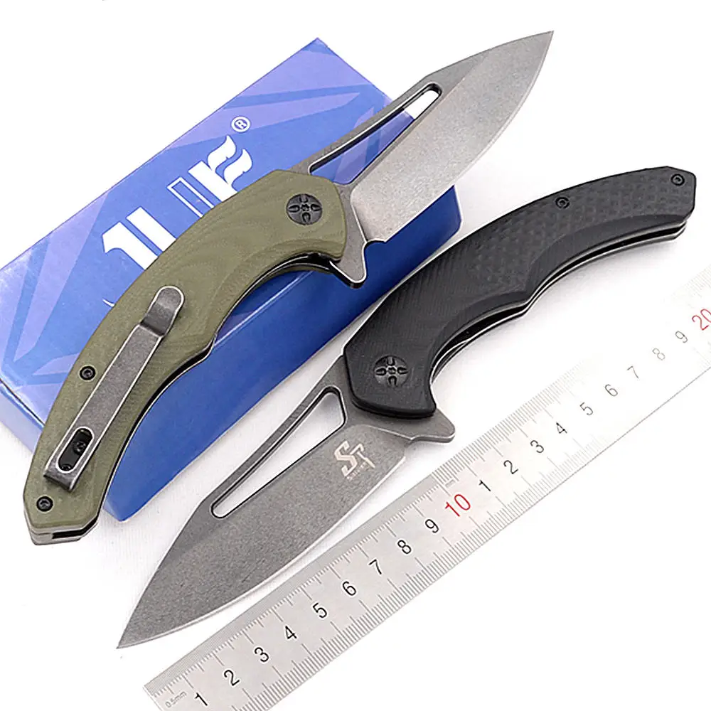 

Sitivien New ST116 Real D2 Steel Ball Bearing Flipper Folding G10 Camping Hunting Kitchen Pocket Survival Outdoor EDC Tool Knife