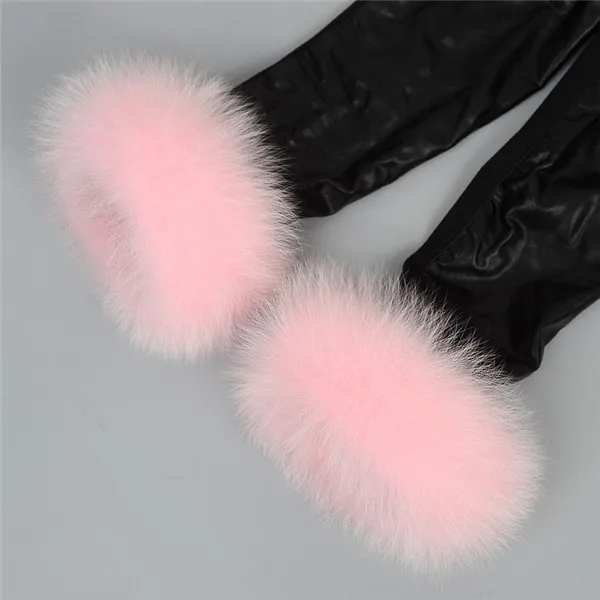 Pink Манжета из лисьего меха для рук, Женский подлинный Браслет с меховыми элементами, перчатки, высокое качество, манжета из лисьего меха, Лидер продаж, грелка для запястья - Цвет: Pink