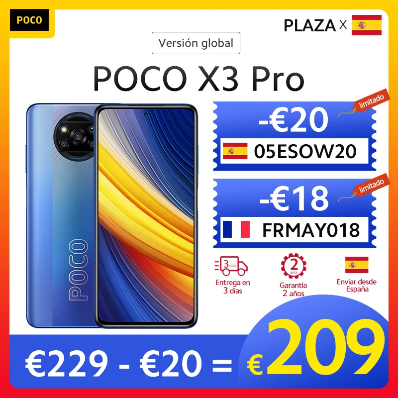 POCO-teléfono inteligente X3 Pro, versión Global, NFC, Snapdragon 860, 6,67, 120Hz, DotDisplay, cámara de 48MP, 5160 mAh, 33w, carga rápida