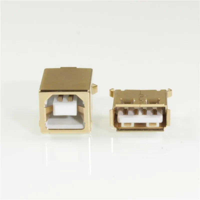 USB2.0 гнездовой разъем A/B тонкий позолоченный прямой|Усилители мощности| |
