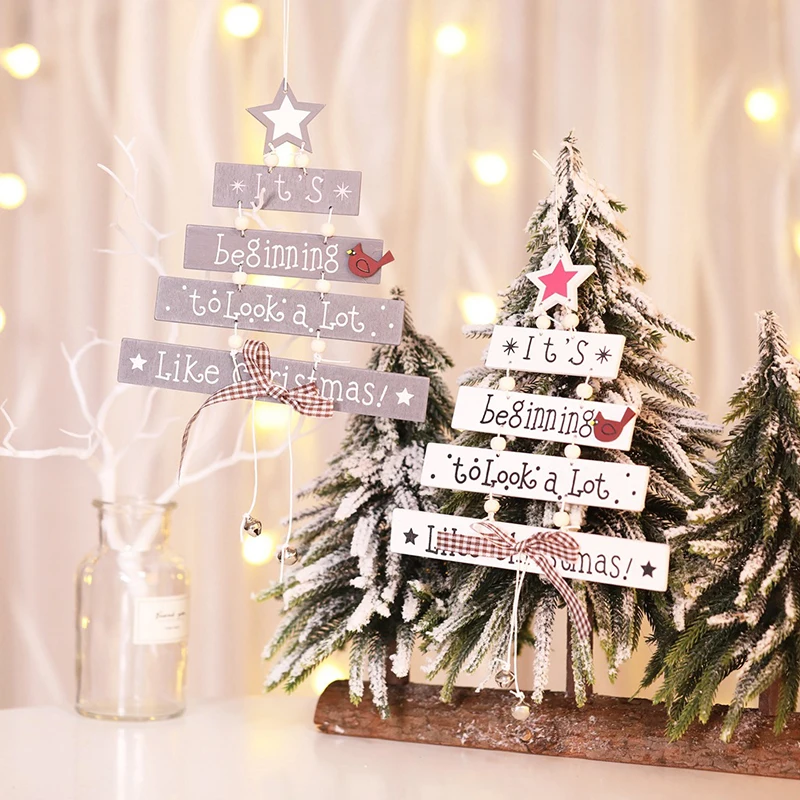 

Home Shop Window Home Creative Decorations Beautiful Colored Letter Christmas Wooden Pendant