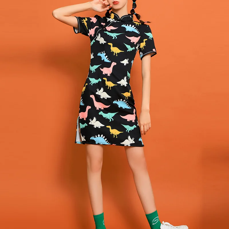 

2019 Summer New Style Daily Life Improved Edition Cheongsam Sweet GIRL'S Fashion Slimming Young Short Dress