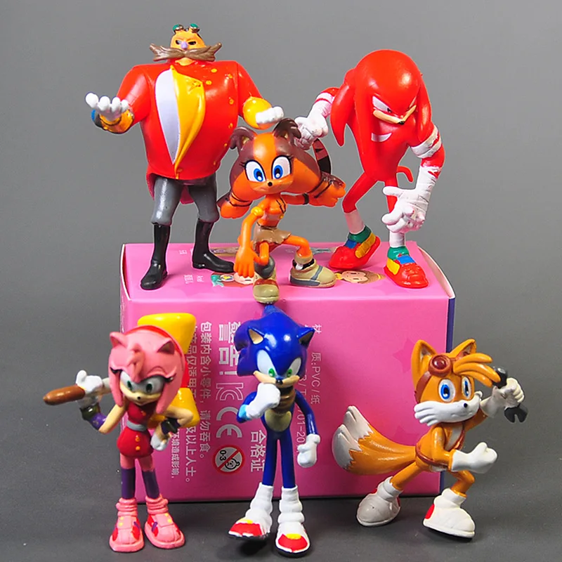 6 unids/set de figuras de acción de juguete de PVC Boom raro el Dr. Eggman sombra modelo figuras muñeca