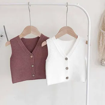 

New Baby Boy Girl Sweater Vest jacket Autumn Baby Vest Knitted Cardigan Cotton Waistcoat Fashion Newborn Clothes