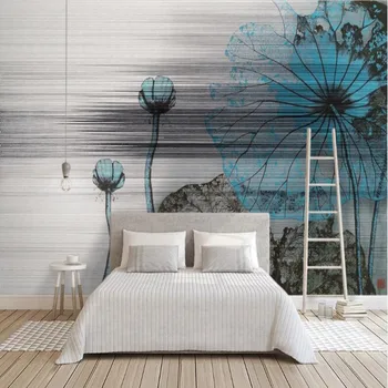 

milofi custom large wallpaper mural 3d retro lotus hand painted background new chinese background wallpaper mural