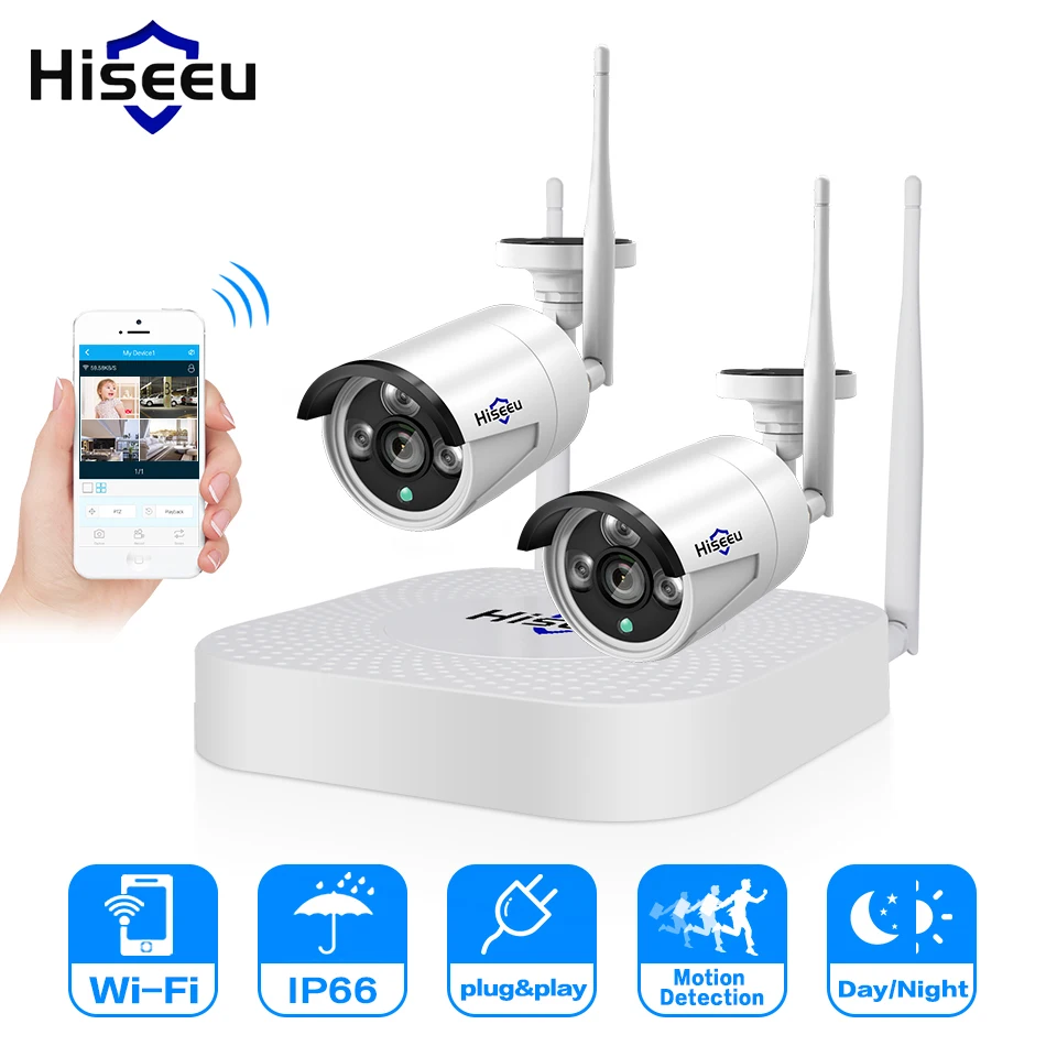 Hiseeu 4CH 960P/1080P камера видеонаблюдения система 2 шт. 1.3MP 2MP видеонаблюдение комплект