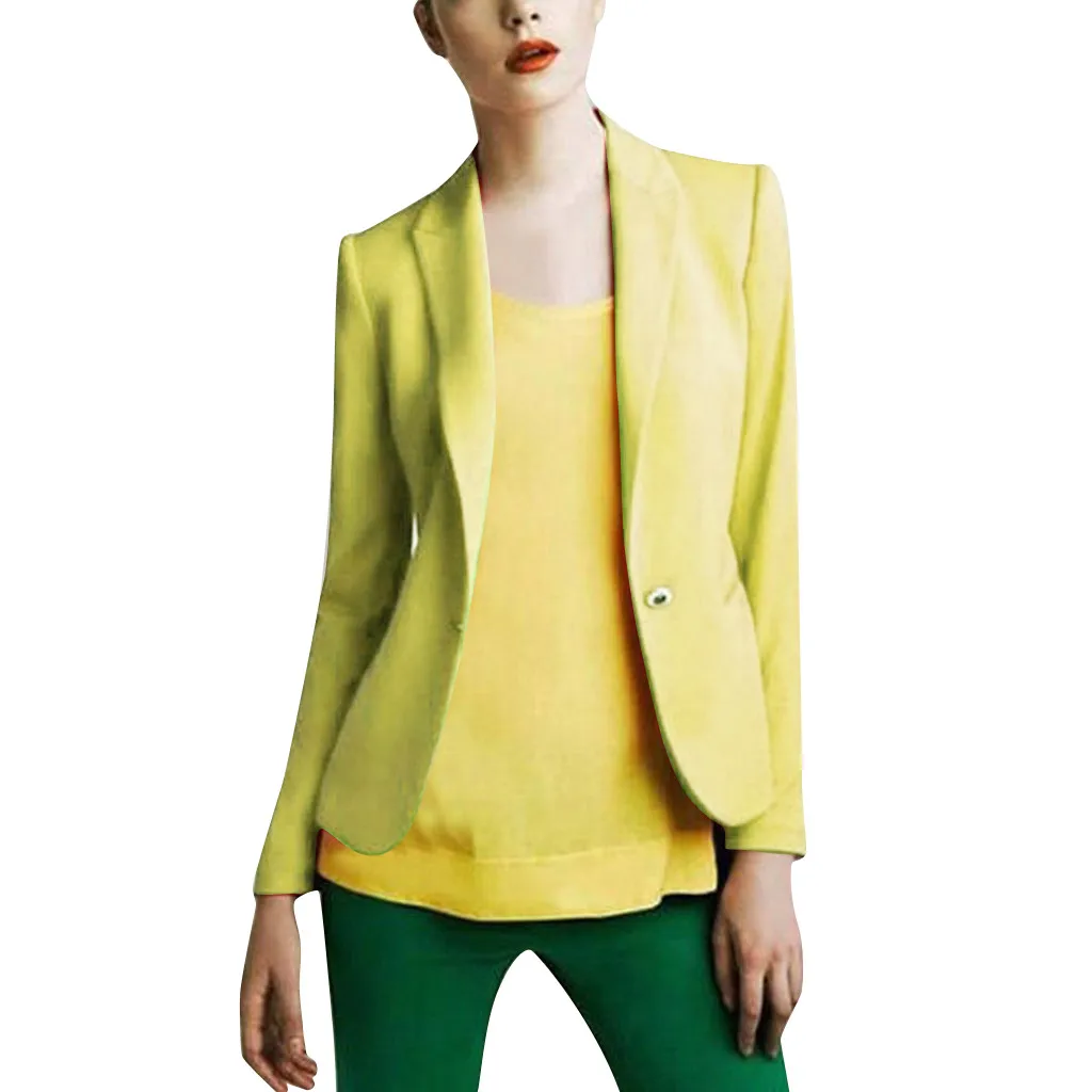 2019 осенне весенний Женский блейзер на одной пуговице брендовые базовые куртки