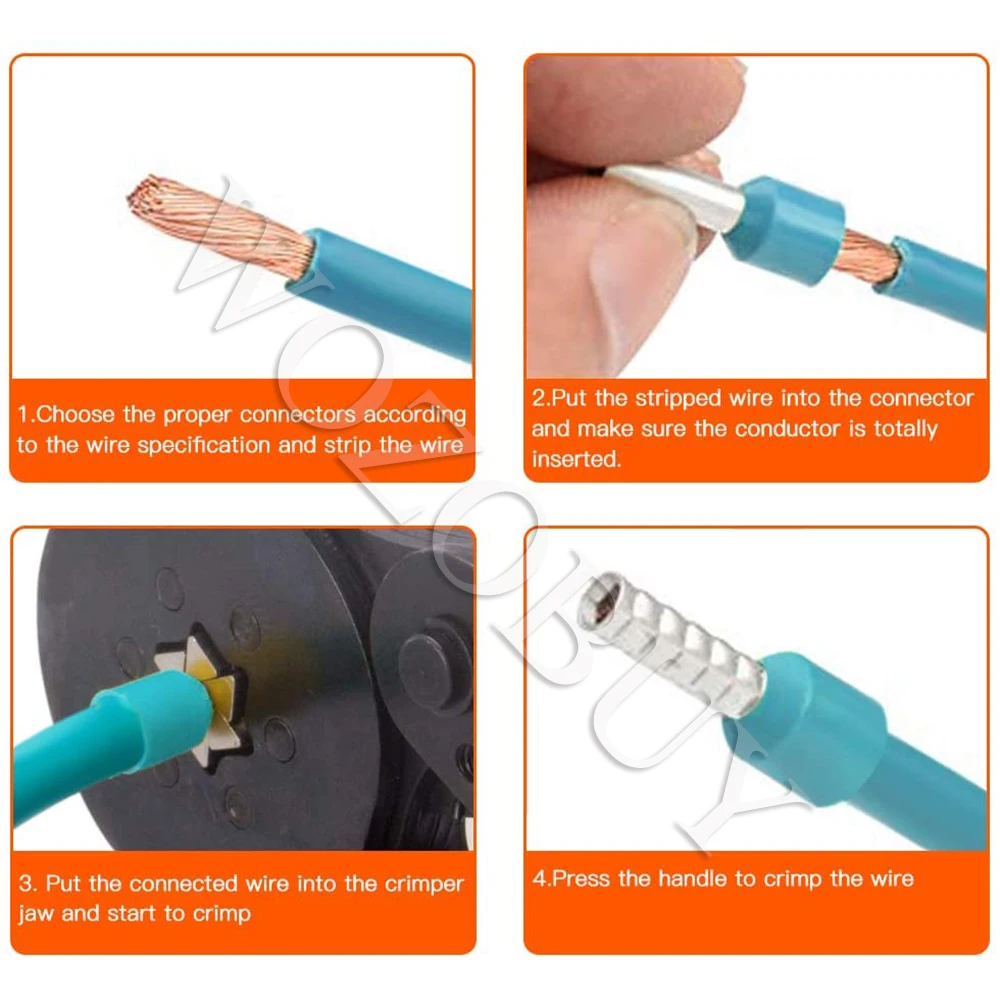 Crimping Tool Ferrule Crimping Tool Kit with Ferrules Terminals WOZOBUY Self-adjustable Ratchet Wire Crimper for Electrical Wire Connectors