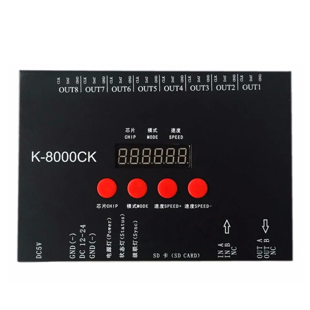 K-8000CK(T-8000'upgraded version),LED pixel SD card controller;off-line;8192 pixels controlled;SPI signal output;