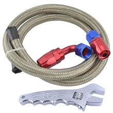 SPEEDWOW AN4/6/8/10/12 Нержавеющая сталь Плетеный масло/Топливный шланг 1 м трубы+ прямой+ 90 градусов Поворотный фитинг Масляный шланг Конец адаптер КИТ