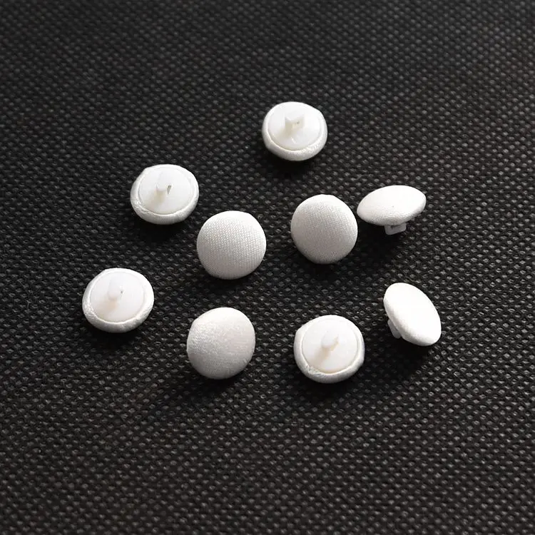 High-end satin cloth bag button wedding dress back button coat windbreaker button handmade diy accessories white 3