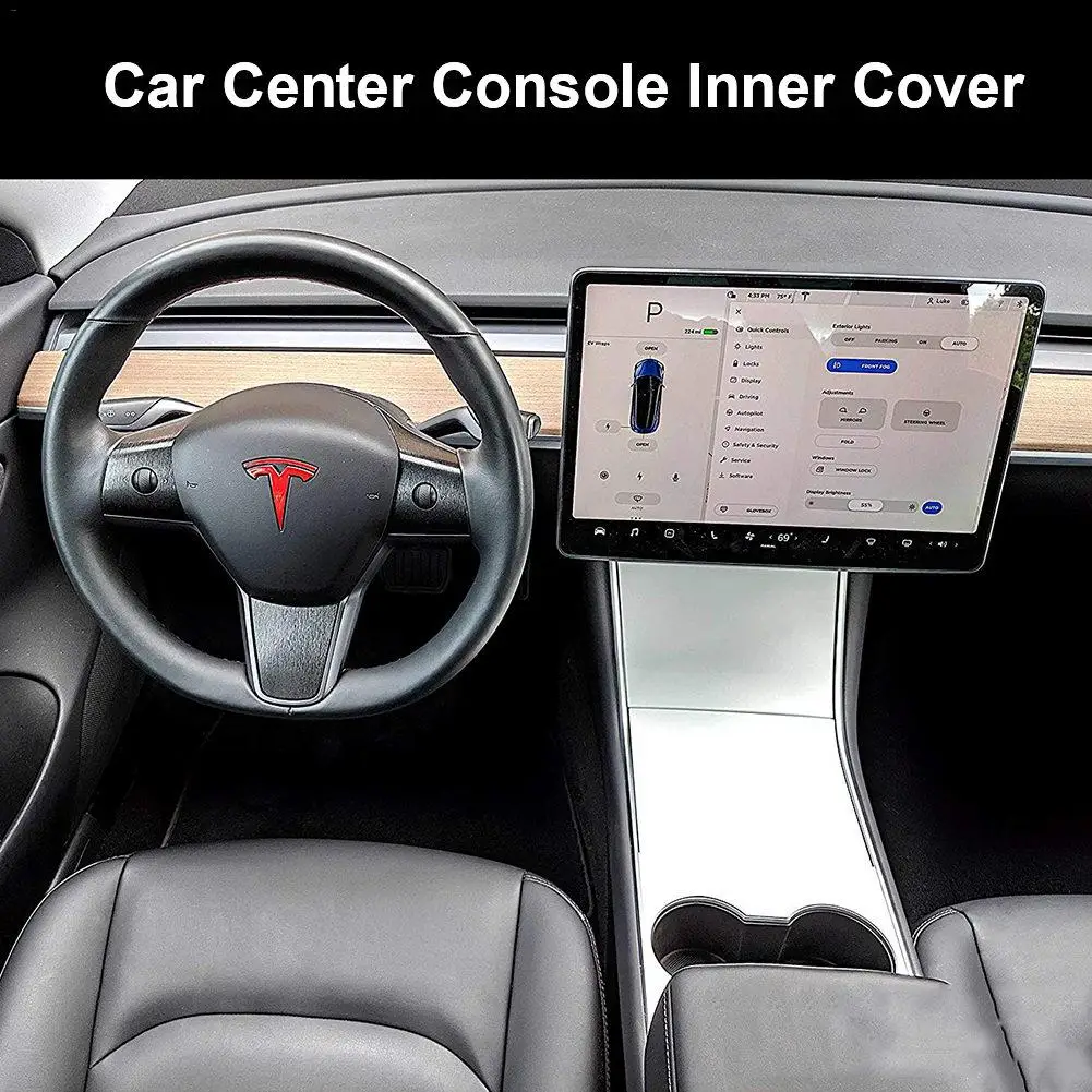 

3Pcs/Set White Car Center Console Inner Cover Stickers For Tesla Model 3 New Protect Console Auto Shape Accessories
