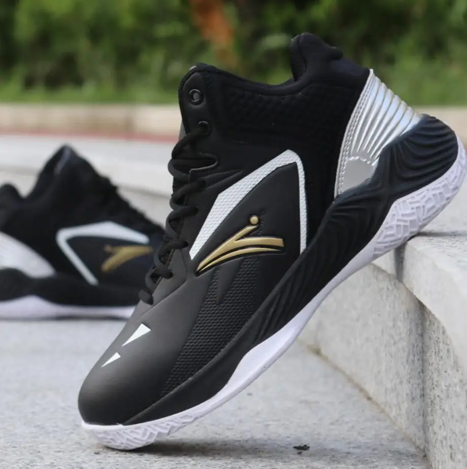 High Quality Original Brand Men's Basketball Shoes Comfortable Non-slip Shoes Breathable Trend Men Sneakers Walking Sports Shoes - Цвет: Black