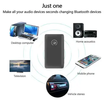 

Bluetooth 5.0 Transceiver APTX Wireless Adapter 2 in 1 Audio Low latency Transmitter 3.5MM Aux Jack For Car TV PC Smart Phone
