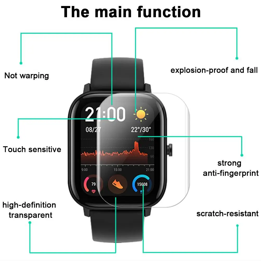20 мм пленка для экрана часов Huami Amazfit GTS умный Браслет Защитная пленка для часов аксессуары