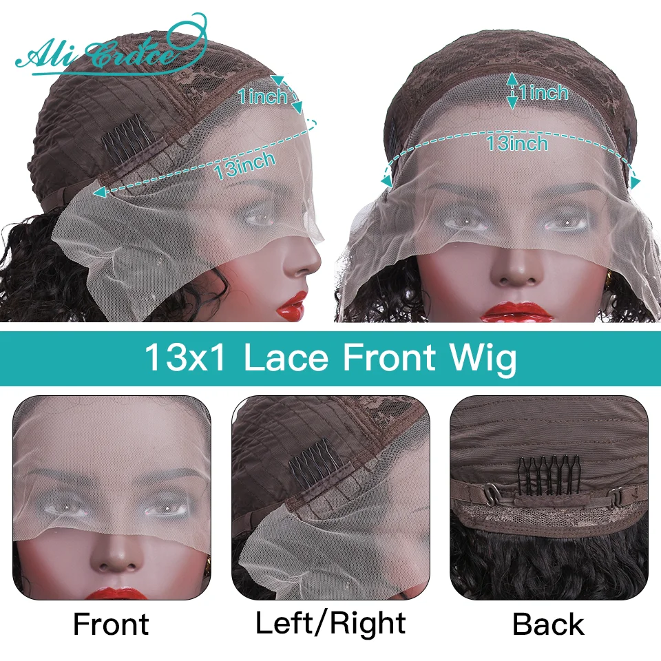 Human Hair Wig Lace Front Wig Human Hair Wigs Front Lace Wig 20CM Pixie Cut Blunt Bob Wig Brazilian Short Curly Hair Wigs Pre-plucked Pixie Cut Curly Wig 13x1 Transparent Lace Front Wigs
