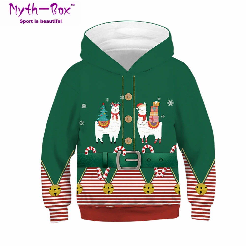 Рождественские детские толстовки с капюшоном детские свитера с рисунком одежда для детей, свитер для подростков от 5 до 14 лет, свитер с капюшоном для мальчиков и девочек
