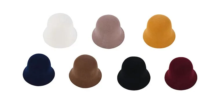 Фибоначчи новинка осень зима женские фетровые шляпы из шерсти Модные одноцветные фетровые шляпы