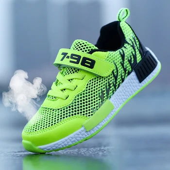 

Summer 2020 Boy Girls Flats Kids Sneakers Green Girl Gym Shoes Light Cute Kids Running Shoes Mesh Breathable Walking Shoes Boys