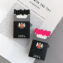 Fumar cigarro pacote caixa anel corrente macio silicone caso capa para airpods 1 2(China)