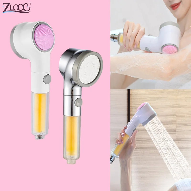 

Zloog High Pressure Shower Head Stop Button Skin Care Booster Nozzle Massage Bath Pure Shower Head Combo Aromatherapy Shower