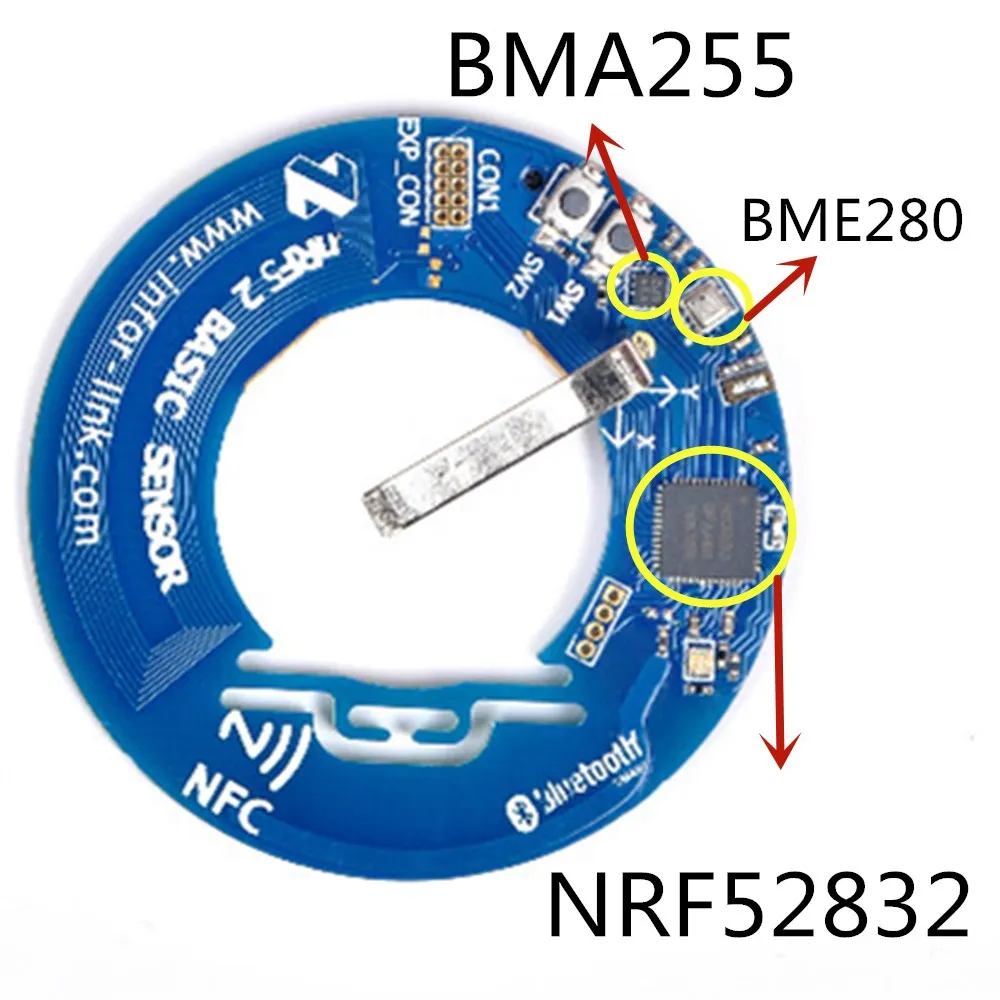Nrf52832 Bluetooth Wireless Sensor Bma255 Acceleration Sensor Bme280