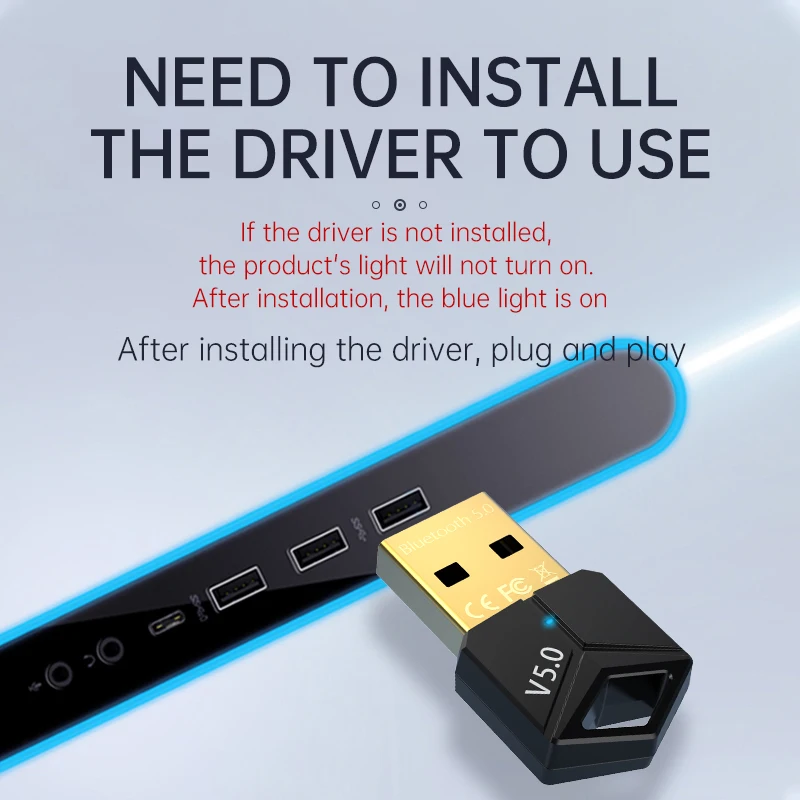 USB Bluetooth 5.0 Audio Sender Empfänger USB Dongle Musik Wireless Adapter für PC Computer Laptop_voghion.com