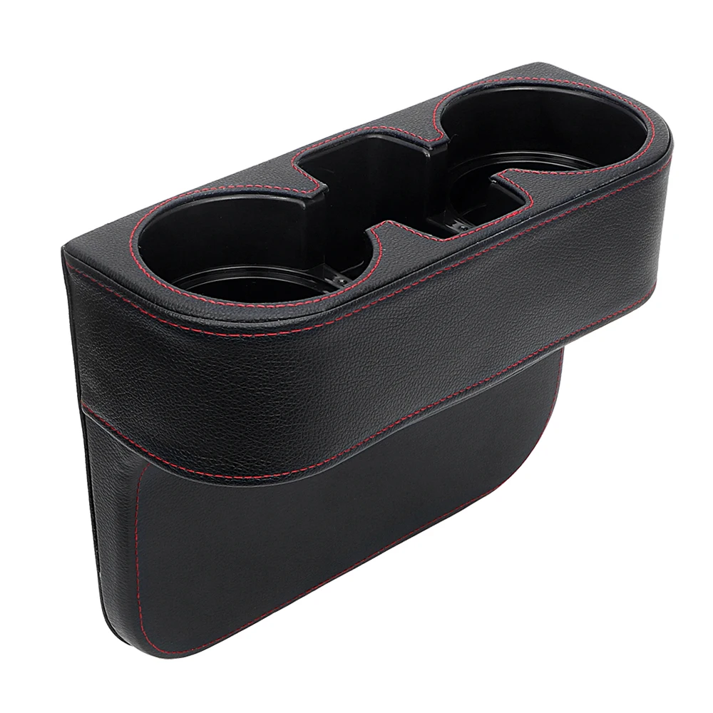 

LEEPEE Universal Stowing Tidying Auto Drink Holder Car Seat Cup Holder Car Storage Box PU Leather Phone Holder Stand
