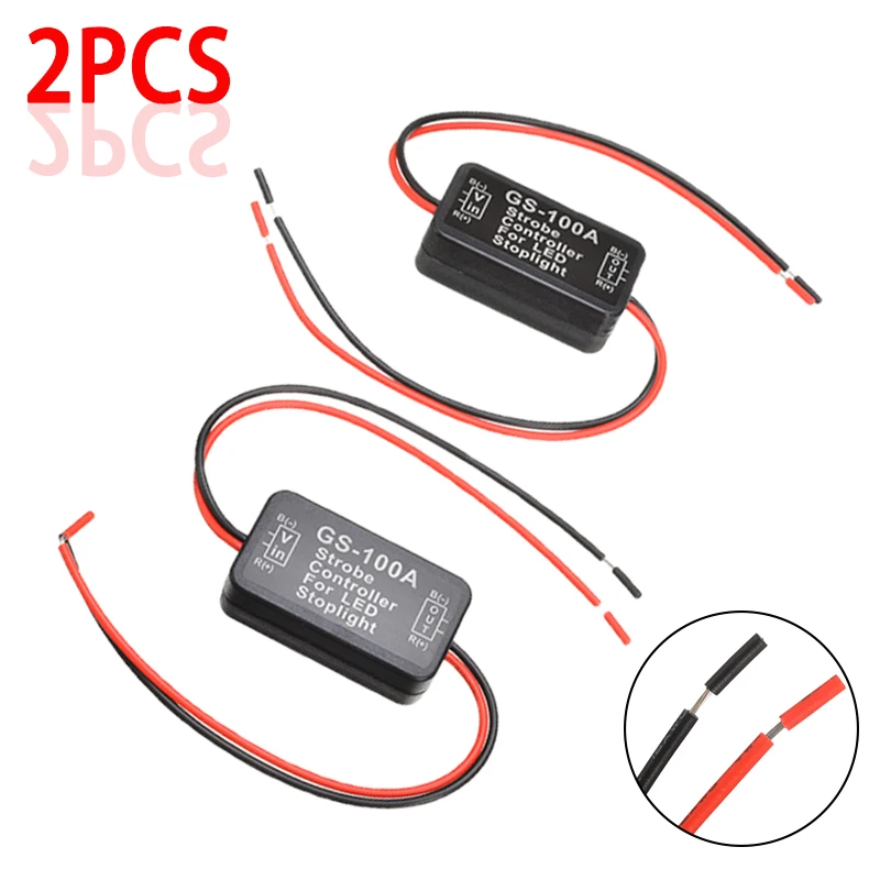 2Pcs Car Strobe Controller Brake Light Flasher Module Flashing Back Rear Brake Light LED Flash Tail Stop Accessories
