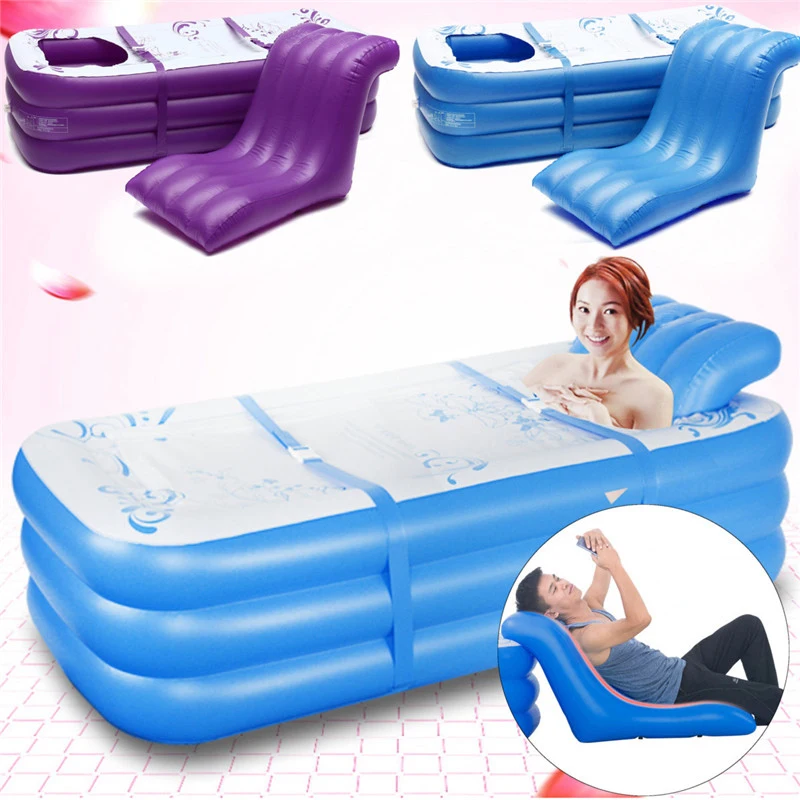 165x85x45 см синий большой размер надувная подушка для ванны спа ПВХ складной портативный для взрослых с воздушным насосом Бытовая надувная Ванна