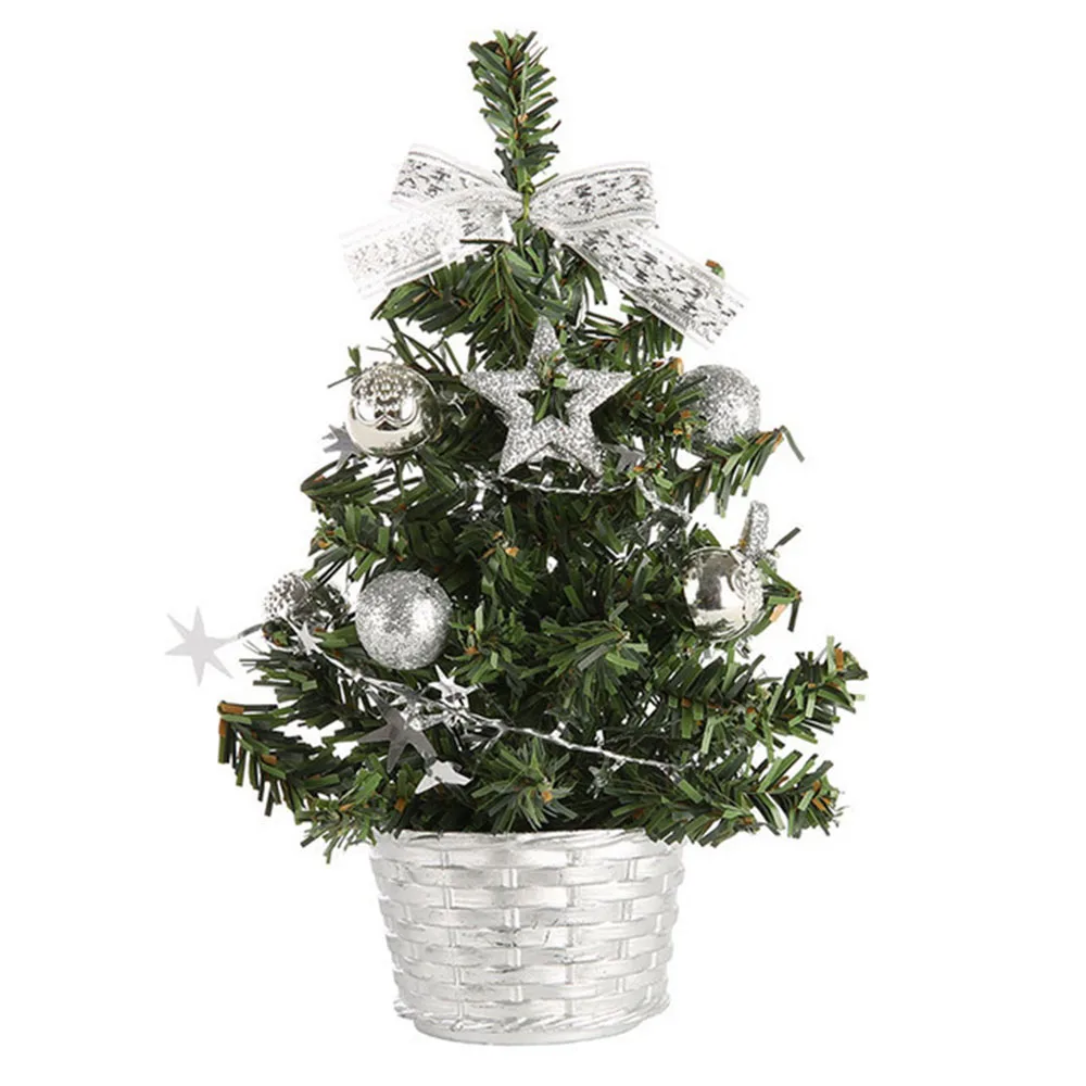 20CM Artificial Mini Christmas Tree Home Hotel Holiday Desk Decor Family Gift PVC Festive Party Atmosphere