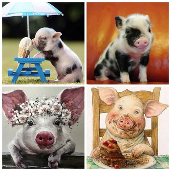 

5D DIY Diamond Painting animal Diamond Mosaic Embroidery Pig Cross Stitch Picture Of Resin diamond draw christmas home decor