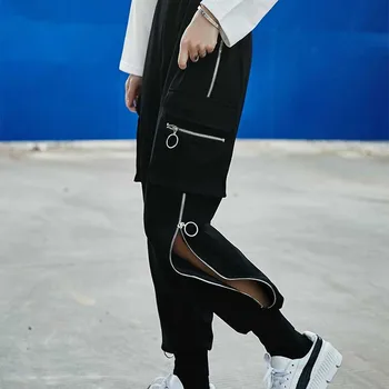 

NiceMix Spring trousers gothic Pants joggers 2020 Woman Streetwear Tide Wind Side Zipper Decoration Thin Leisure Haren Pants