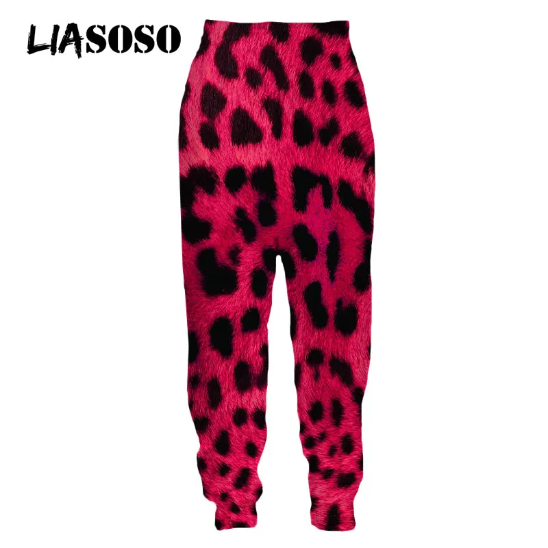 LIASOSO 3D Print Leopard Giraffe Fur Wild Animal Sweatpants Jogging Women Men's Casual Cool Harajuku Streetwear Pants Oversized