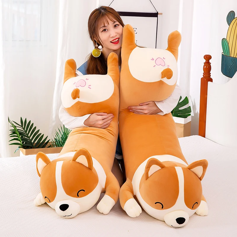 48 Inch Corgi Dog Giant Squid Skin Plush Big Toy Plush Stuffed Animal Pillow