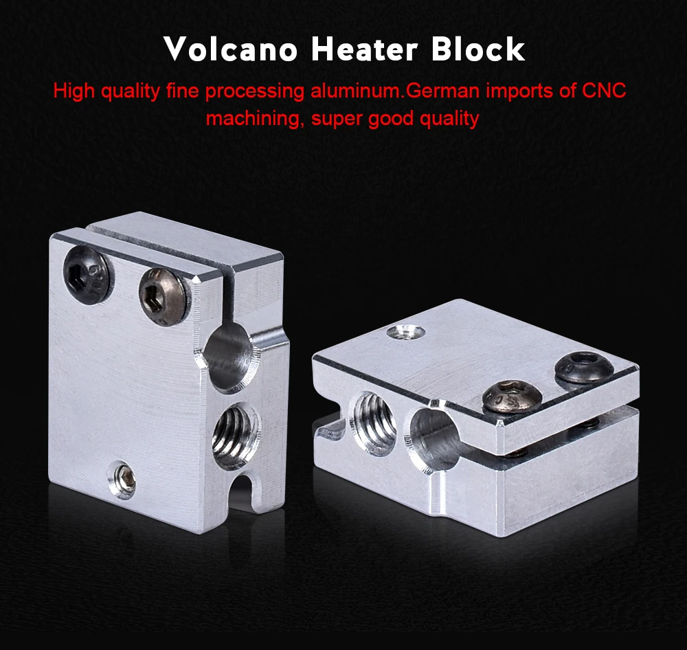 Высокое качество нагревательный блок Volcano Алюминий для e3D вулкан Hotend костюм PT100 сенсор термистор Cartrodge 3d части принтера