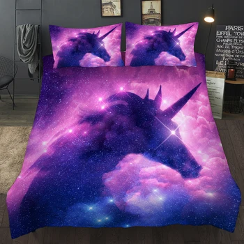 

Fashion 3D Star Unicorn Printing Bed Sets Duvet Cover with Pillow Cover 2/3 Pcs Bedding Set US/UK/AU 11 Size