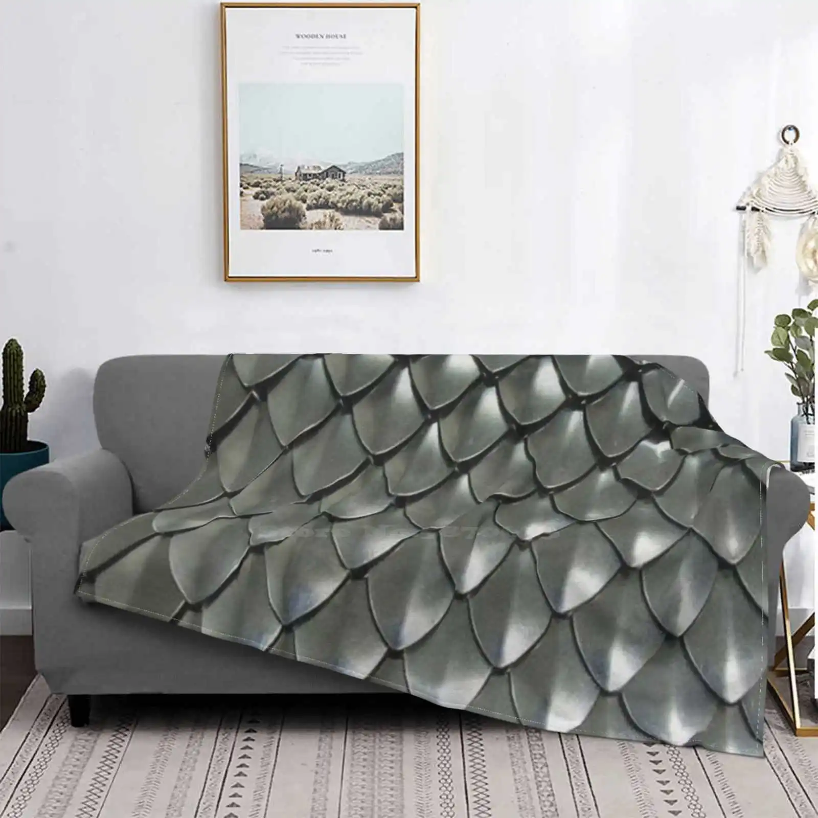 Coperta Di Armatura Smerlata In Metallo Lucido Morbida Calda Da Viaggio Coperta Portatile Armatura Bilancia Argento Grigio Lucido Armatura Antico Cava