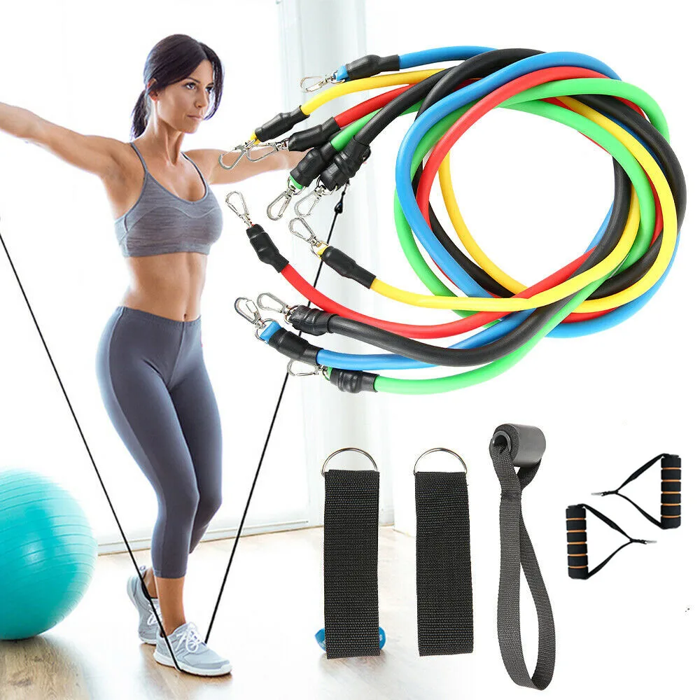 

11pcs/set Home fitness Pull Rope workout Exercises Resistance Bands Set Training Yoga Band Gym Equipment