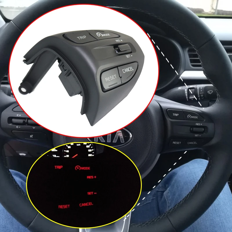 

Car Steering Wheel Button For KIA K2 RIO IKSLAIN AUGUST X-LINE LUXE RED LINE Cruise Control Bluetooth Audio Phone Volume Switch