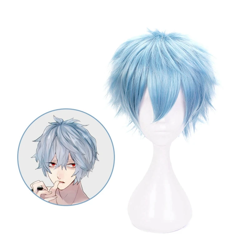 Аниме My Hero Academy Boku no Hiro akademina Shigaraki Tomura парики короткие серый синий смешанный волнистый парик для косплея+ парик