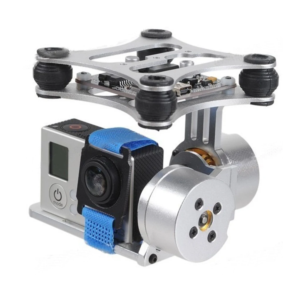 

2-Axis PTZ Control Gimbal Stabilizer Easy Install For RC Drone Camera Metal Brushless Portable CNC Panel Mounting For Gopro3 2 1