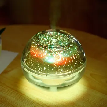 

500ml Crystal Night Light Projection Humidifier, Adjustable Mist Mode, Auto Shut-Off for Spa Yoga Office Bedroom