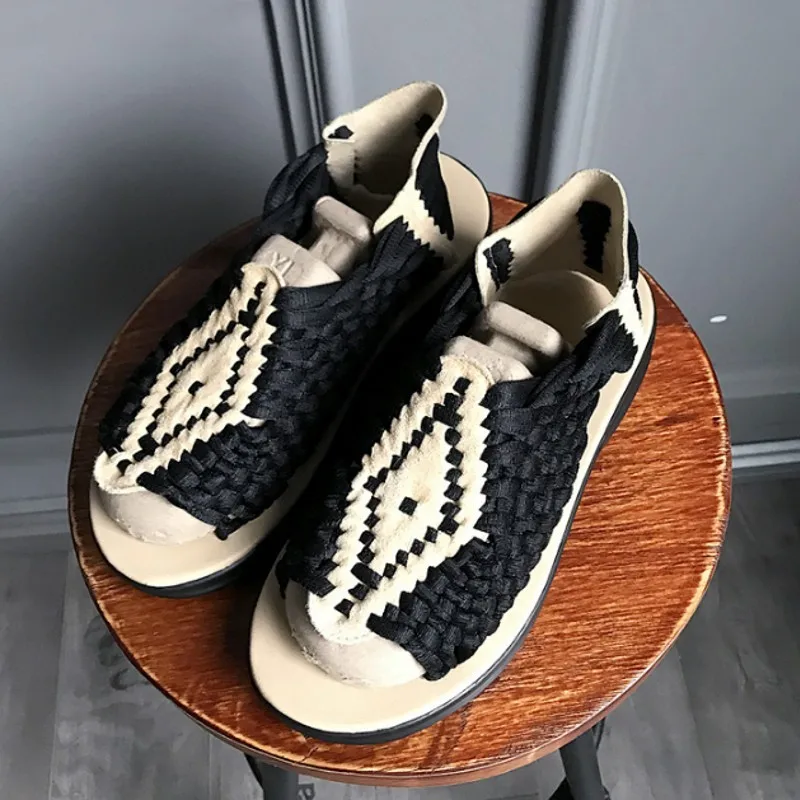 Сандалии мужские в римском стиле пляжная обувь модные босоножки-гладиаторы на