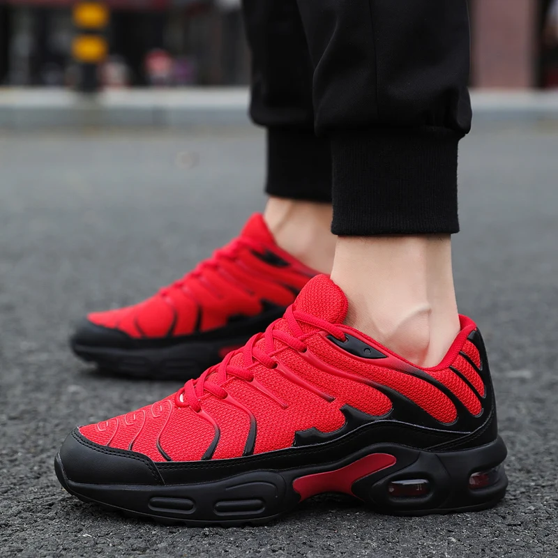 Damyuan Зимние новые модные удобные мужские кроссовки с воздушной подушкой уличные Красные кроссовки для бега большой размер 46