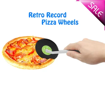 

Retro Record Pizza Wheels Pizza Cutter Pizza Knife Patisserie Outils Accessoires Pizza Tools For Waffle Cake Cookies Home Decor