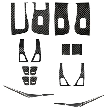 

1set for Tesla Model 3 2017-2019 Inner Window Control Switch Panel Cover & 6Pc Car Rear Tail Lamp Trim Brake Light Cover