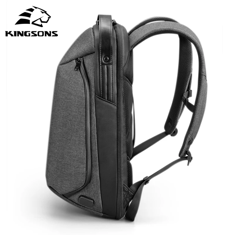 Kingsons 2020 New High-end Man Backpack Fit 15 inch Laptop USB Recharging Multi-layer Space Travel Waterproof Anti-thief Mochila