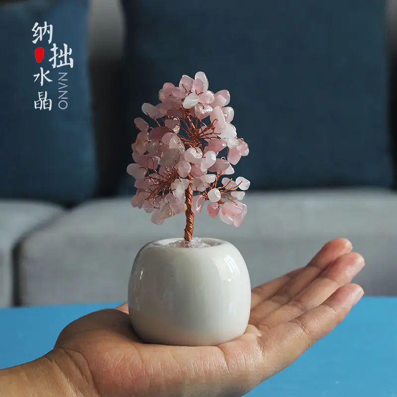 

Crystal Glass Creative Tree Decorations Desktop Decorations Car Fortune Tree Living Room Home Office Gifts Exquisite Decorations